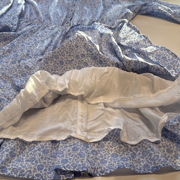 J. Crew Liberty Blue Floral Midi Dress, Size XL Tall - Picture 11 of 13